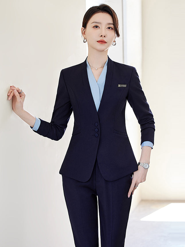 Professional Suit suit Female Spring and Autumn Hotel Manager Front Desk Reception Tooling Beauty Salon Overalls High-end Beautician