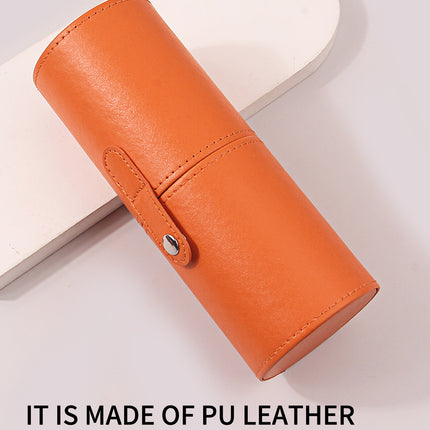 Cosmetic Brush Storage Case Large Capacity Cosmetic Desktop Pen Case Portable Multifunctional PU Leather Nail Art Eyebrow Pen Bucket