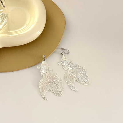Chinese Style New Year series Red Koi earrings earrings mosquito coil ear clip painless without pierced ears