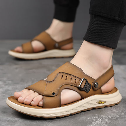 Popular Sandals for Men, Summer Dual-Purpose Driving Sandals, Casual Non-Slip Soft Sole Breathable Beach Shoes, Drop Shipping