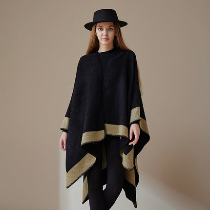 European and American plain striped warm Joker shawl outer autumn and winter office blanket imitation cashmere scarf in stock wholesale