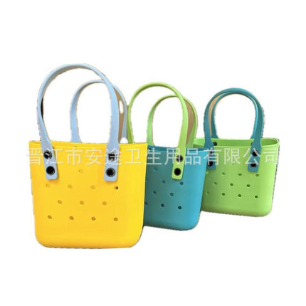EVA Beach Bag DIY Hole Bag Women's Handbag Macaron Cross-border Hot Lunch Bag Cartoon Children's New