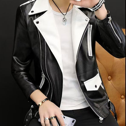 2025 Men's Tops Spring and Autumn Fashion Easiest for Match Leather Tops Men's Thin Men's Leather Tops Top Casual Tops