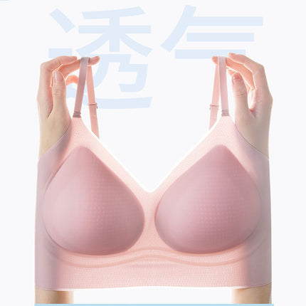 Summer Ultra-Thin Cool Seamless Underwear Fixed Cup Size-Free Bra Vest Style Thin Bra Without Rims Shantou Bra