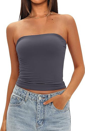 2025 Cross-Border Hot-Selling Women's Tube Top Off-Shoulder Inner Wear Outerwear Tight-Fitting Top