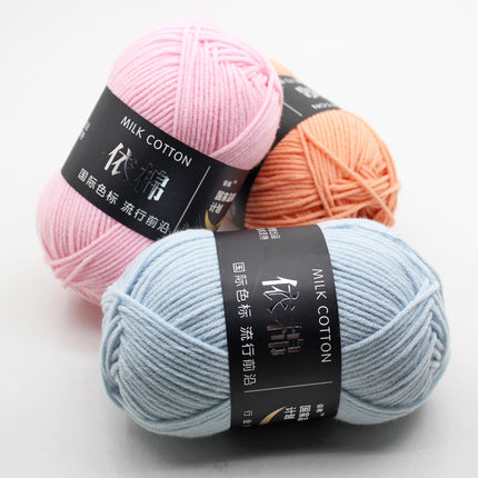 Yimian 4-Strand Milk Cotton Medium Thick Wool Ball Wholesale Crochet Shoe Doll Sweater Hand-Knitted DIY Material Package