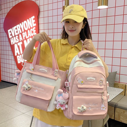 Student Bag Junior High School Student High School Student Backpack Large Capacity Nylon Breathable Comfortable Women's Backpack Canvas Bag