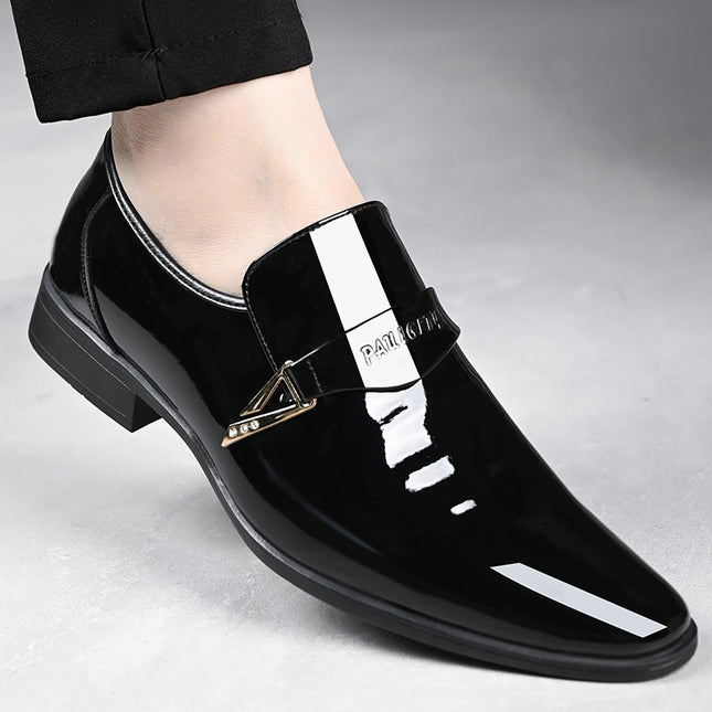 Source Manufacturer Leather Men's Classic Casual Leather Shoes Pointed Toe Versatile British Style Leather Shoes Wear-Resistant and Waterproof