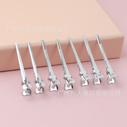 30 Boxed Studio Tray Hairdressing small size Partition Duckbill Positioning Clip Bridal Shape Hand Push Corrugated Clip Fine Aluminum Clip