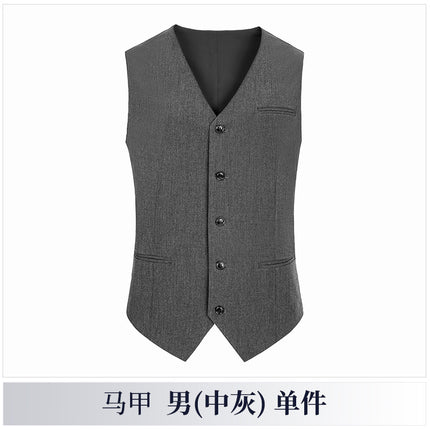 Men's Three-Piece Korean Style Slim Dress Business Professional Formal Wear Men's Groom Wedding Suit Suit