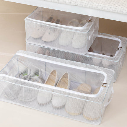 Folding Steel Frame Shoe Box Storage Transparent Dustproof Shoe Cabinet Home Storage Dormitory Shoe Storage Box Installation-Free Batch