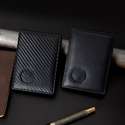 European and American style new leather men's wallet airtag positioning tracker wallet rfid anti-theft brush US dollar wallet