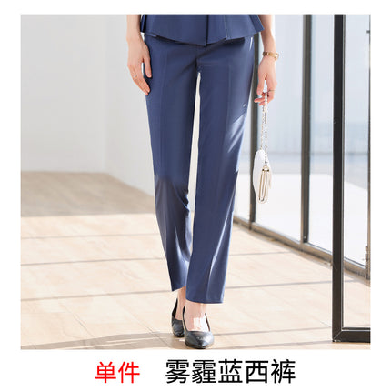 Grey Short-sleeved Suit suit Women's Summer High-end Hotel Front Desk Tooling Elegant Jewelry Store Work Clothes Professional Dress