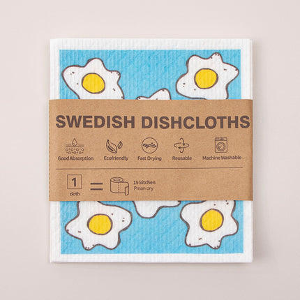 Kitchen Sponge Dishcloth Wholesale Multifunctional Water-Absorbing and Oil-Removing Scouring Pad Non-Woven Fabric German Wood Pulp Cotton Rag