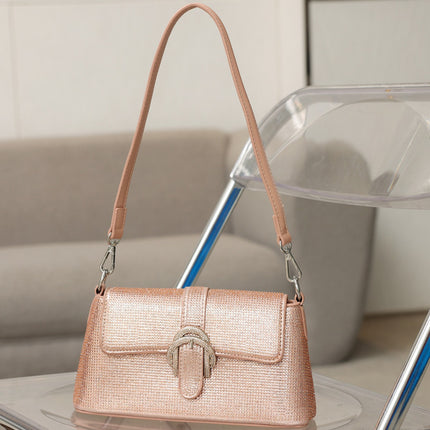 Fashion Women's Bags Wholesale 2026 New Fashion Rhinestone Underarm Bag Urban Simple Versatile Shoulder Crossbody Baguette Bag