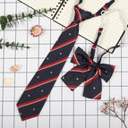 Purplish blue and red striped stars (tie collar flower)