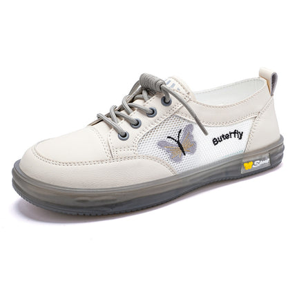 Embroidered Mesh Shoes for Women, Breathable Mesh 2025 New Women's Shoes, Summer Soft-Soled Casual White Shoes, One-Legged Tendon Soles