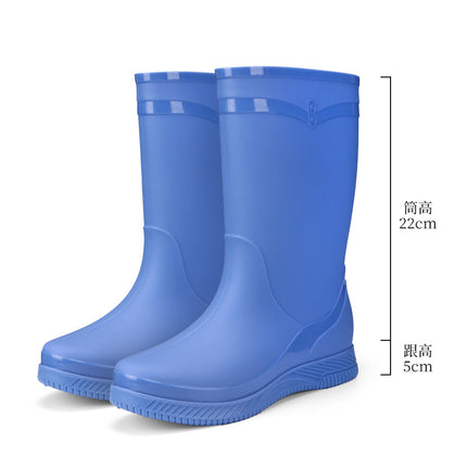 One Piece Free Shipping Cross-Border Water Shoes Waterproof Non-Slip Rain Boots for Women Mid-Calf Wear-Resistant Outdoor Fashion Overshoes Rain Boots for Women