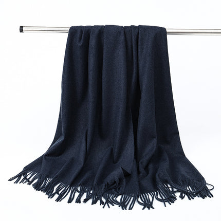 Wool Scarf Shawl High-End Versatile Cashmere Scarf Women's Winter 2025 New Men's Solid Color Scarf Wholesale