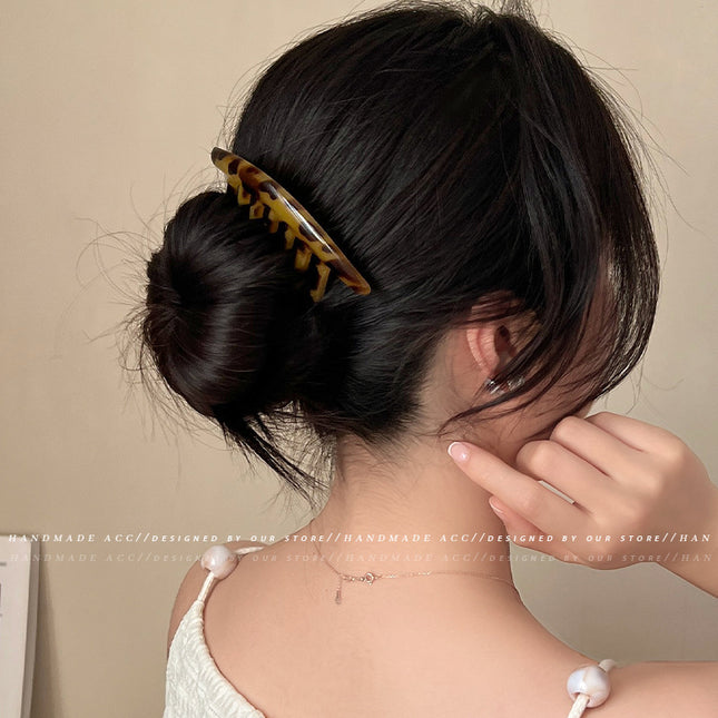 European and American Cross-border Foreign Trade High-end Leopard Hair Accessories All-match Hair Combs and Combs for Girls Simple and Fresh Hair Cards