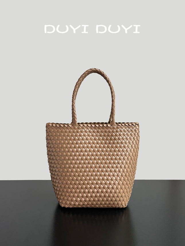 Hand-Woven Shoulder Bag Large Bag Women's Large Capacity Tote Bag Summer Portable Vegetable Basket Bag Holiday Beach Bag
