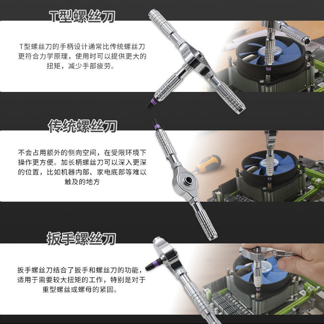 Multifunctional Ratchet Screwdriver Set 40-in-1 S2 Steel Strong Magnetic Screwdriver Household Tool Combination Set Customized