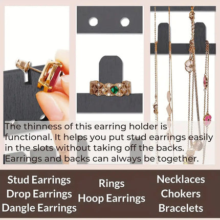 Jewelry Storage Rack Wooden Wall-Mounted Earrings Earrings Earrings Display Rack Necklace Rack Bracelet Rack Wall-Mounted Storage Rack