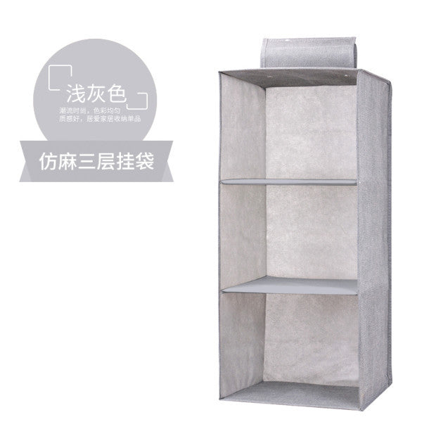 Cross-border Non-woven Hanging Bedroom Washable Foldable Home Books CD Bag Storage Storage Hanging Bag