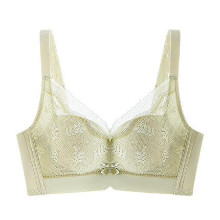 Small Chest Push-up Underwear Women's Thin Upper Collocable Parm Anti-sagging No Steel Ring Summer Hole Cup Lace Bra