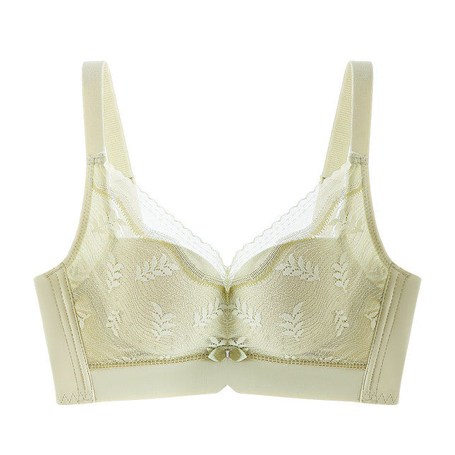 Small Chest Push-up Underwear Women's Thin Upper Collocable Parm Anti-sagging No Steel Ring Summer Hole Cup Lace Bra