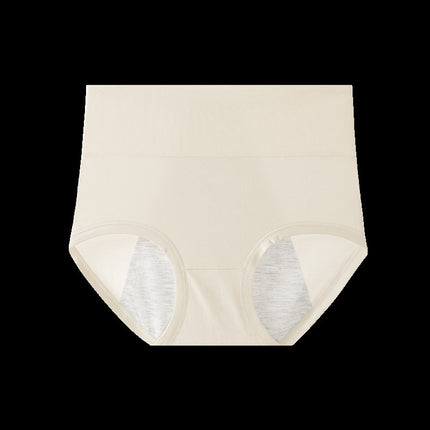 Cloud-Like Pure Cotton High-Waisted Tummy Control Breathable Women's Panties, Physiological Pants with Widened Leak-Proof Design, Pure Cotton Antibacterial Extended Crotch