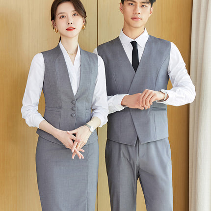 Spring Clothing Professional High-end Vest suit Temperament New Hotel Front Desk Attendant Work Clothes Sales Workwear Uniform