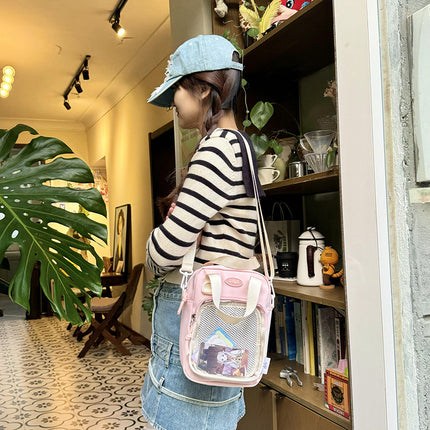 All-Match Girl's Transparent Painful Bag Baby Bag Student Cute Crossbody Bag Lightweight Mobile Phone Bag Casual Small Bag for Women