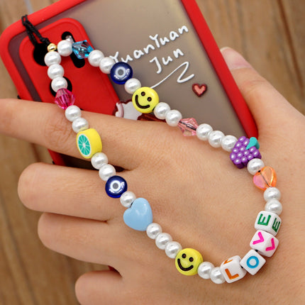 Factory direct supply handmade beaded mobile phone lanyard bluetooth speaker lanyard flashlight fan selfie stick U disk sling