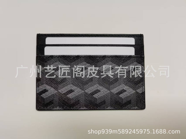 Cross-Border European and American 3D Pattern First-Layer Cowhide Card Holder, Fashionable Multi-Functional Small Card Holder, Coin Purse, Protective Clip, Document Holder
