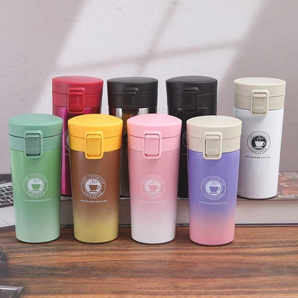 Fashionable simple double-layer vacuum stainless steel coffee cup handy cup American coffee pot portable gift pop lid cup
