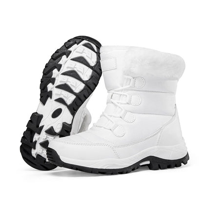 2025 Cross-Border New Winter Velvet Thickeneded Warm and Wear-Resistant Outdoor Hiking Shoes Snow Boots Women's Shoes High-Top Cotton Shoes