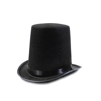 British Retro Gentleman Hat Black High Top Jazz Hat Stage Magic Hat Kidsren's Performance Hat Fashion High Top Hat