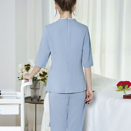 High-end Beauty Salon Beautician Work Clothes suit Women's Autumn and Winter Thickened Foot Therapy Ear Head Therapy Shop Massage Technician Clothes