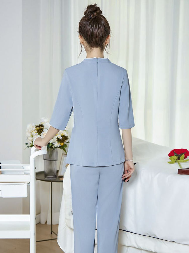 High-end Beauty Salon Beautician Work Clothes suit Women's Autumn and Winter Thickened Foot Therapy Ear Head Therapy Shop Massage Technician Clothes