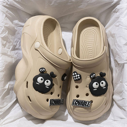 2025 with Little Red Riding Book Explosive Internet Celebrous Cave Shoes Summer Wear Cute Cartoon Thick Sole Non-slip Baotou Slippers