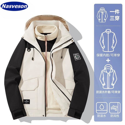 Compass Charge Clothes Women's Jacket Three-in-One Windproof and Waterproof Winter 2024 New Outdoor Couple Mountaineering Suit for Men