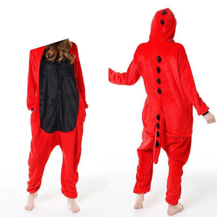 Fruit Green Dinosaur Cartoon One-Piece Pajamas Direct from Manufacturer Autumn and Winter Flannel Loungewear Wholesale Dropshipping Warm
