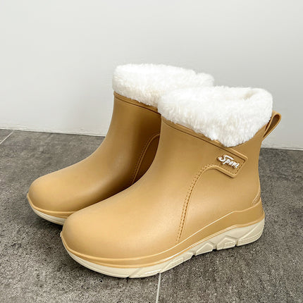Fashionable Short-Tube Outdoor Women's Shoes, Versatile Sweet Water Shoes, Non-Slip Women's Rubber Slip-On Water Boots