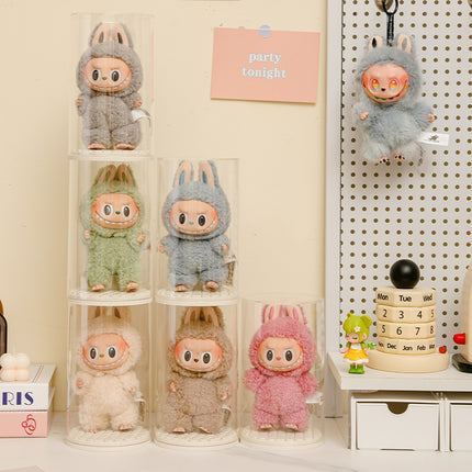 Labubu Blind Box Storage Box Transparent High-Definition Dust-Proof Labubu Plush Doll Bubble Mart Storage Display Stand