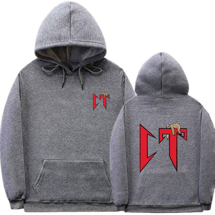 European Size Rib Bottom Fashion Printed Sweatshirt Loose Hoodie Men's and Women's Casual Sports Sweatshirt