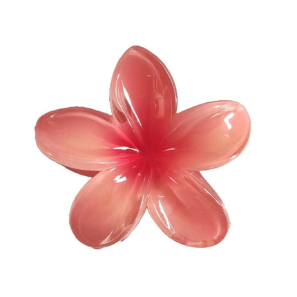 European and American Cross-Border Frosted Gradient Plumeria Hair Clip Elegant Women's Shark Clip Large Beach Hair Accessory Wholesale