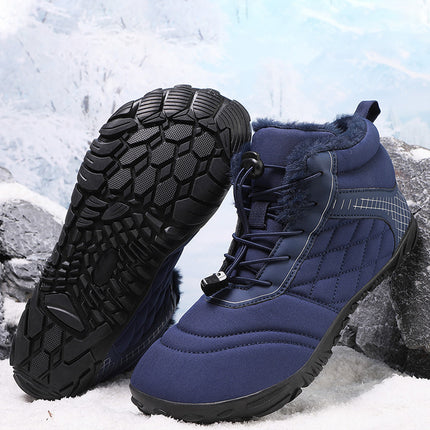 Five-Finger Cotton Shoes, Cold-Proof and Fleece-Lined Snow Boots, Outdoor Cycling Snow Boots, Winter Cotton Shoes, Waterproof Cotton Shoes, Mountaineering Cotton Shoes