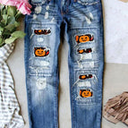 Pumpkin printed fabric 005135 / S