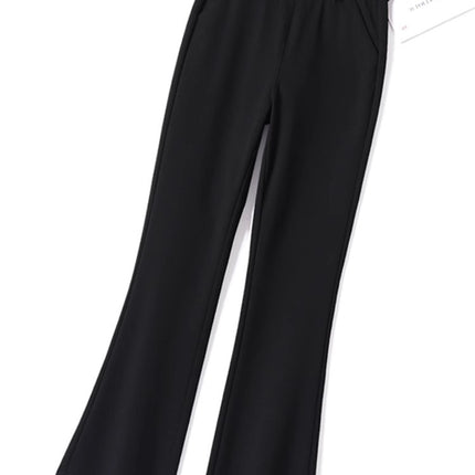 Micro-pants Women's Autumn 2024 New Women's Pants High Waist Small Suit Pants Drain Black Slim Trumpet Super Elastic